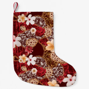 Handmalerei Abstrakte Wasserfarbe Leopard Zebra an Kleiner Weihnachtsstrumpf