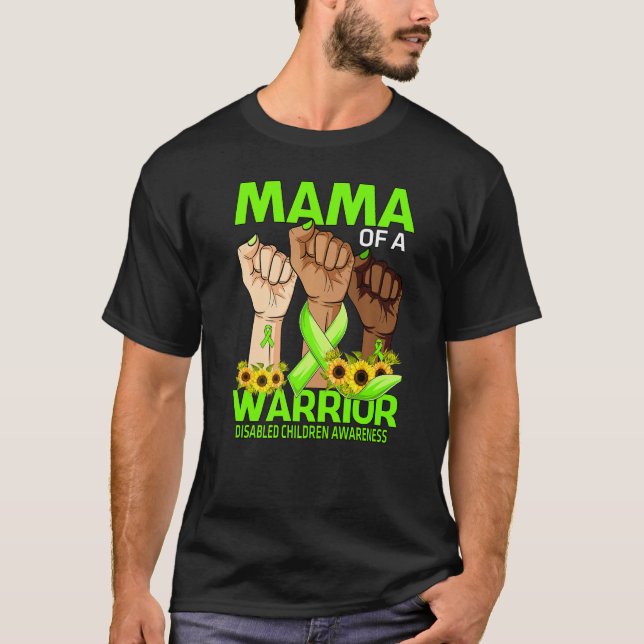 Handmama eines Kriegers Mit Behinderung Kindererke T-Shirt (Vorderseite)