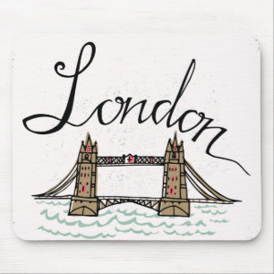Handmit buchstaben gekennzeichnete London-Brücke Mousepad