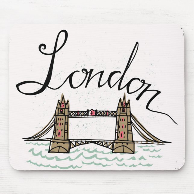 Handmit buchstaben gekennzeichnete London-Brücke Mousepad (Vorne)
