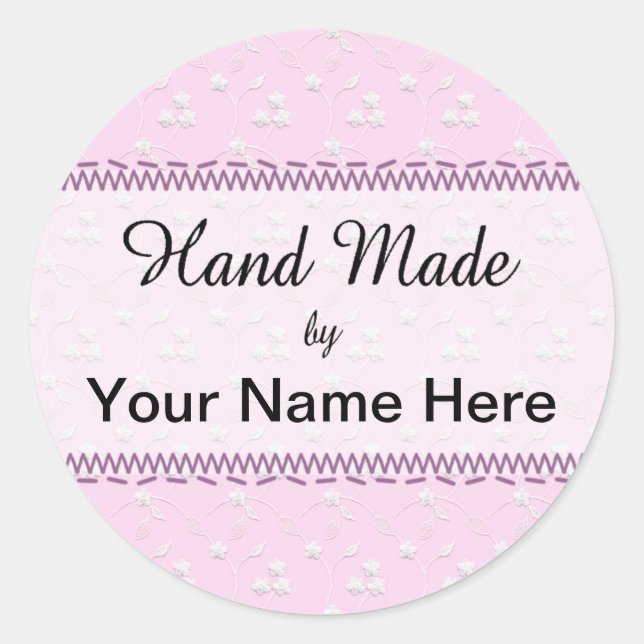 Handnähaufkleber Runder Aufkleber (Vorderseite)