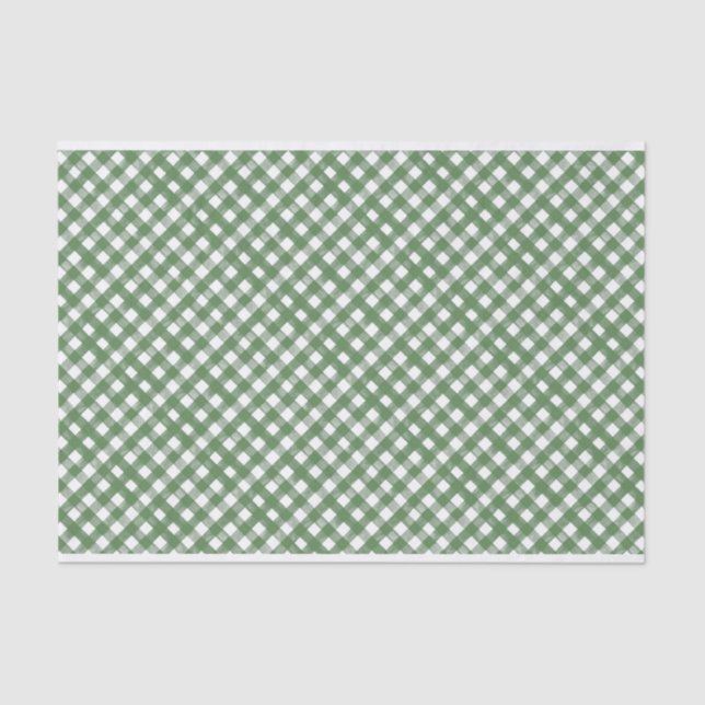 HANDPAINTED GINGHAM Green Mix w/Toile Seidenpapier (Vorderseite)