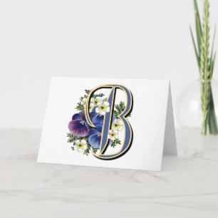 Handpainted Pansy IInitial - B
