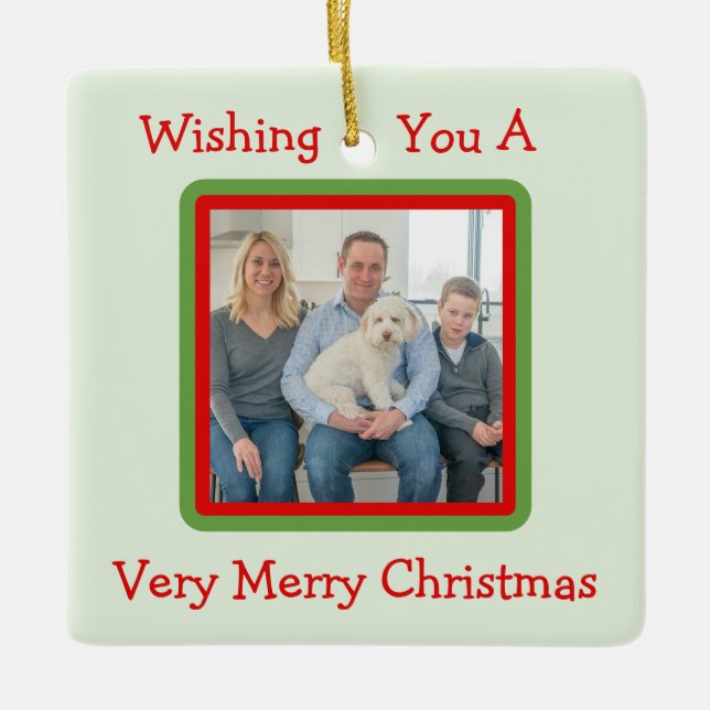 Handpainted Snowy Winter Trees PHOTO  Keramikornament (Vorderseite)