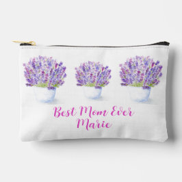 Handpainted Watercolor Lavender Floral MOM Zubehörtasche