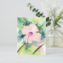 Handpainted Watercolour Belizean Hibiscus Flower Postkarte