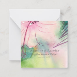 Handpainted watercolour Belizean hibiscus Mitteilungskarte