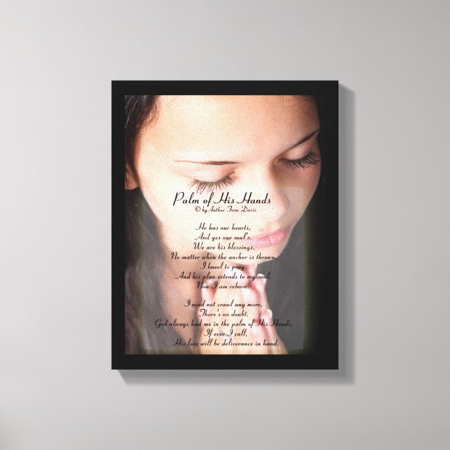 Handpalme POEM CANVAS DRUCKEN Leinwanddruck (Vorderseite)