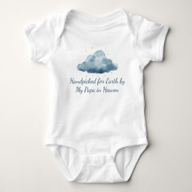 Handpicked for Earth by Papa in Heaven Memorial Baby Strampler (Vorderseite)