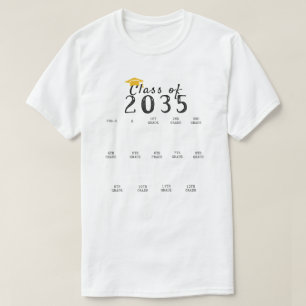Handprint-Abschluss-Klasse von 2035 wächst mit mir T-Shirt