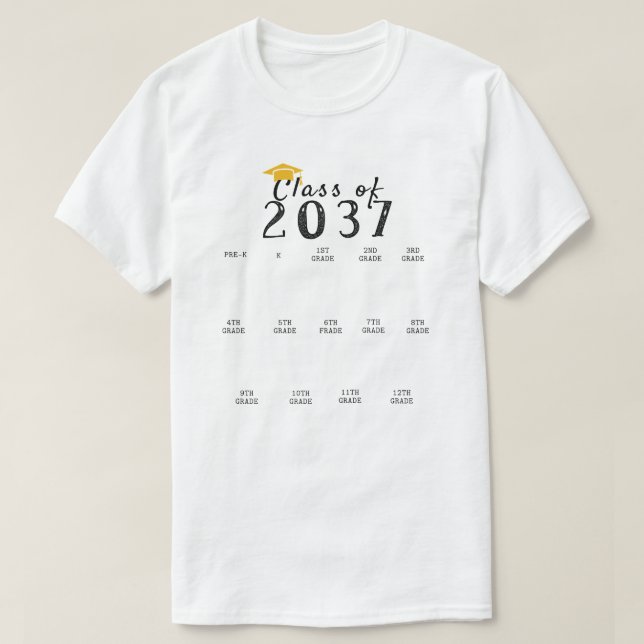 Handprint-Abschluss-Klasse von 2037 wächst mit mir T-Shirt (Design vorne)