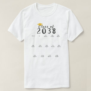 Handprint-Abschluss-Klasse von 2038 wächst mit mir T-Shirt