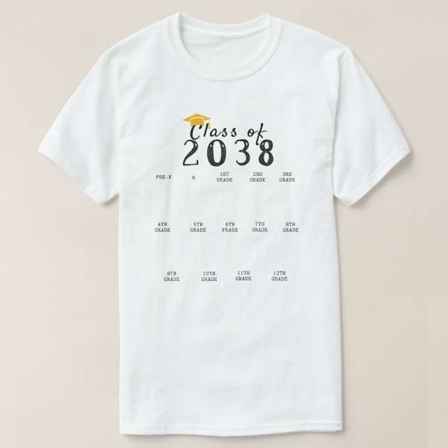 Handprint-Abschluss-Klasse von 2038 wächst mit mir T-Shirt (Design vorne)