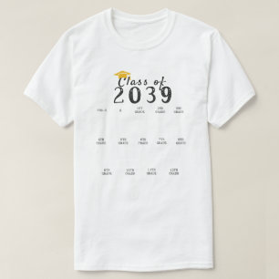 Handprint-Abschluss-Klasse von 2039 wächst mit mir T-Shirt