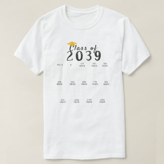 Handprint-Abschluss-Klasse von 2039 wächst mit mir T-Shirt