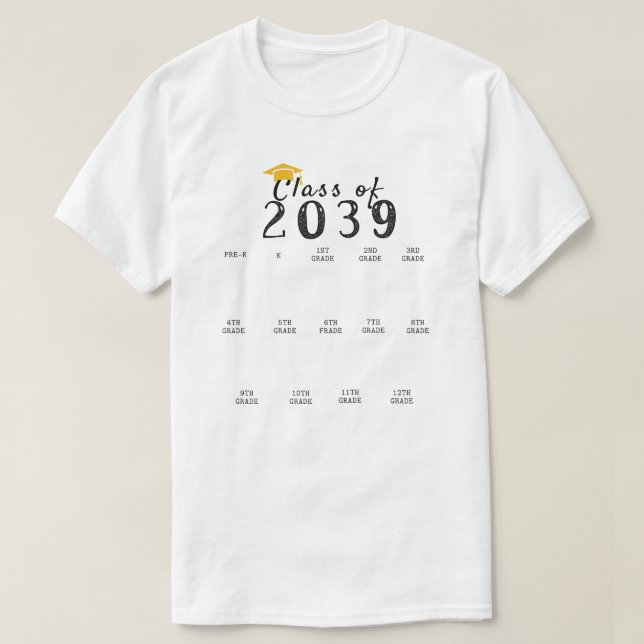 Handprint-Abschluss-Klasse von 2039 wächst mit mir T-Shirt (Design vorne)
