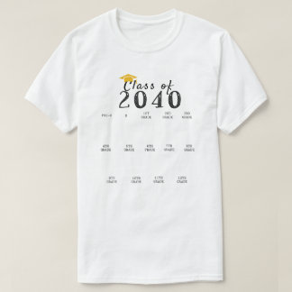 Handprint-Abschluss-Klasse von 2040 wächst mit mir T-Shirt