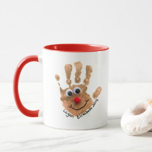 Handprint der Handschrift von benutzerdefinierten Tasse