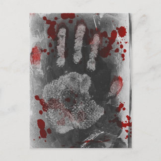 Handprint für den Spritzer Blut Postkarte
