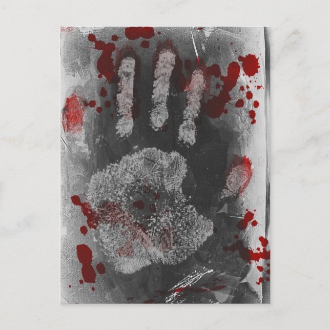 Handprint für den Spritzer Blut Postkarte (Vorderseite)