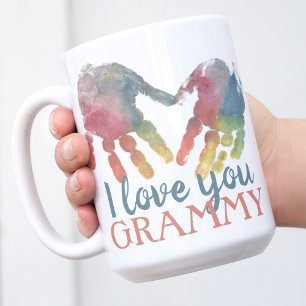 Handprints Herz Grandma Geschenk Square Foto Kaffeetasse