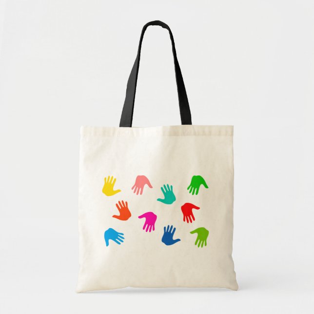 Handprints Tote Bag Tragetasche (Vorne)