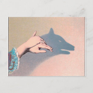 Handpuppen Wolf viktorianisch vintage Chiaroscuro Postkarte