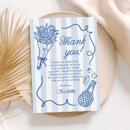 Handrawn Fresh off Market Brautparty Dankeskarte