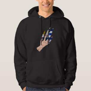 Handriss mit Flagge Uruguays Hoodie