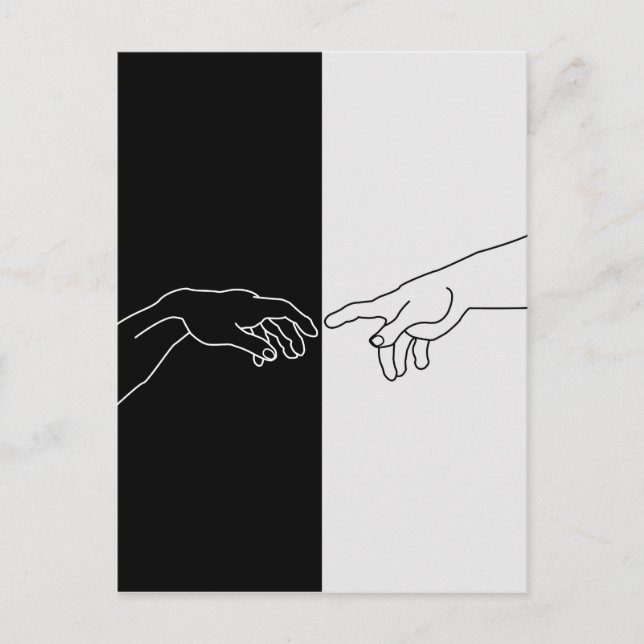 Hands, die die Erstellung von Adam anzeigen Postkarte (Vorderseite)