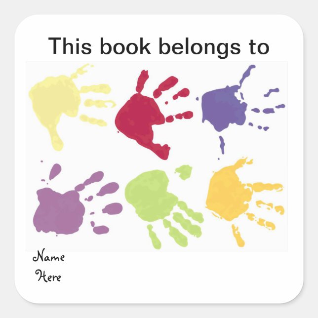 Hands Dieses Buch gehört zu, Buchzeichen Aufkleber (Vorderseite)