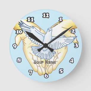 Hands Dove Christlich Runde Wanduhr