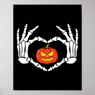 Hands Herz signieren Retro Halloween Kostüm Frauen Poster