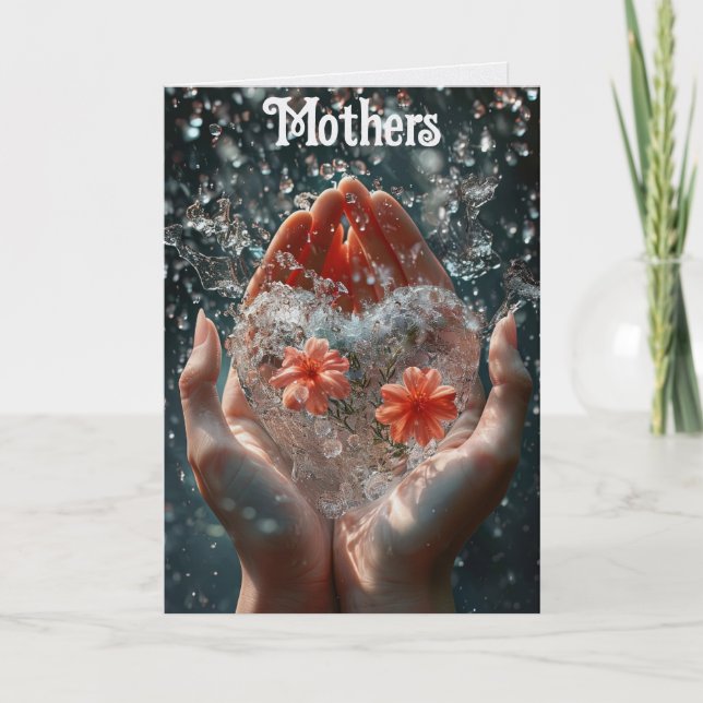 Hands Holding A Heart  Greeting Card Karte (Vorderseite)