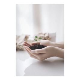 Hands Holding Seedling Growth Hope Fotodruck