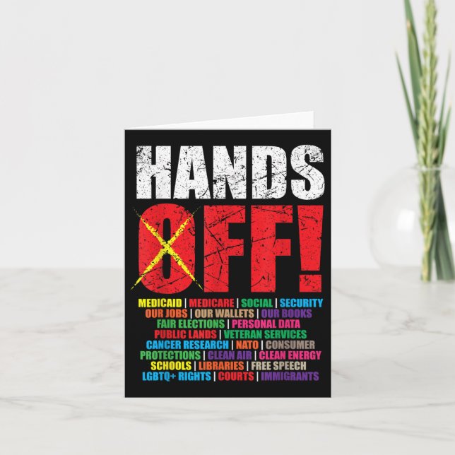 Hands Off Protest 2025-Aktivistenerprotest Karte (Vorderseite)