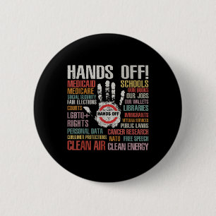 Hands Off Protest Apparel Entfernen umgekehrter Rü Button