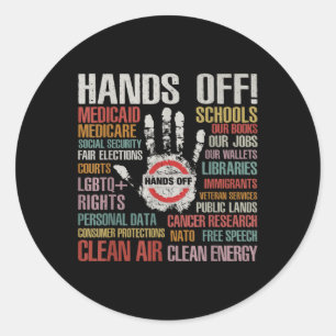 Hands Off Protest Apparel Entfernen umgekehrter Rü Runder Aufkleber