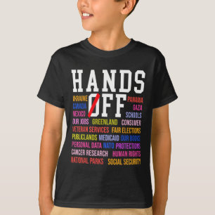 Hands Off Protest Samstag 5. April Männer Frauen 8 T-Shirt