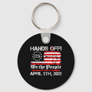 Hands Off Protest Samstag, 5. April US-Flagge Männ Schlüsselanhänger