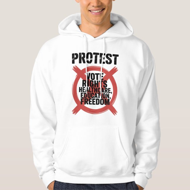 Hands Off Protest Vote Rights Healthcare Education Hoodie (Vorderseite)