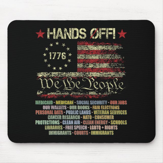 Hands Off Shirt Protest Männer Frauen T - Shirt.pn Mousepad (Vorne)