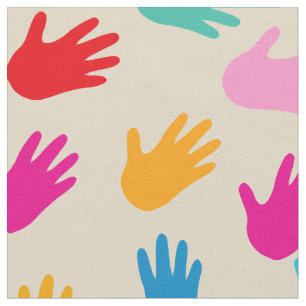 Hands rund um die Welt Druckgewebe Stoff
