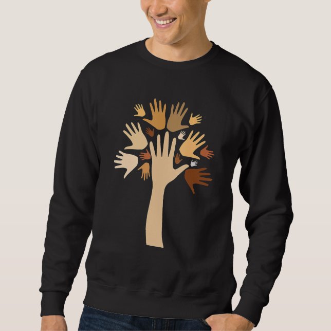 Hands Skin Tone Cool Black History Month African A Sweatshirt (Vorderseite)