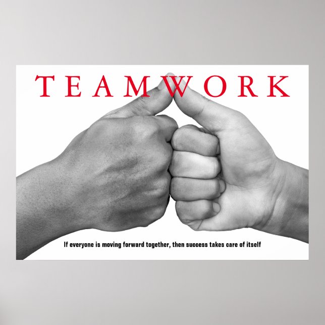 Hands Teamwork Inspiration Motivierend Zitat Poster (Vorne)