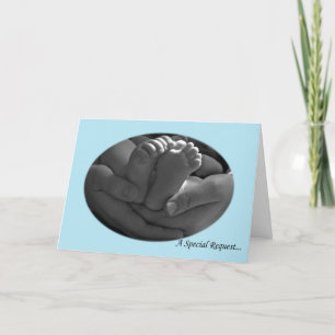 Hands und Baby Feet Boy's Godparent Request Card Einladung