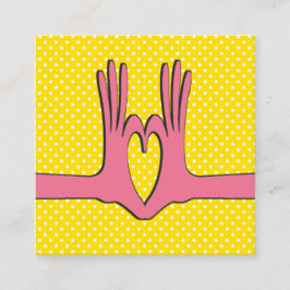 Hands- und Herzgeschenkkarte Quadratische Visitenkarte