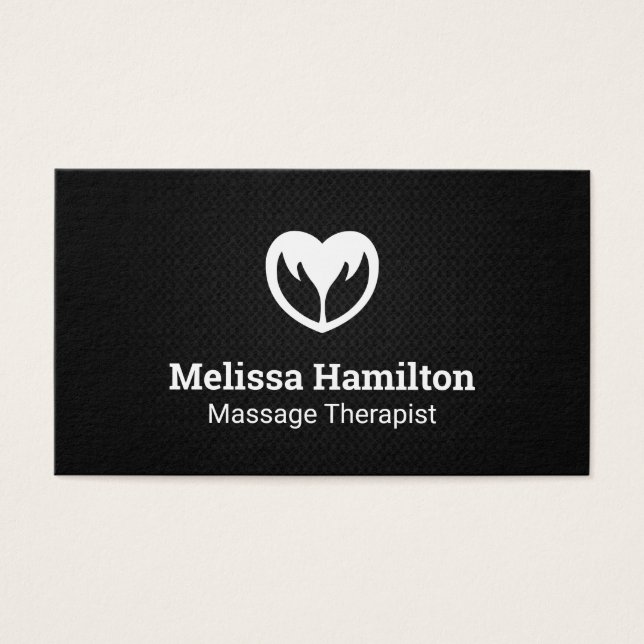 Hands- und Herzsymbol | Schwarzer Meshhintergrund (Vorderseite)