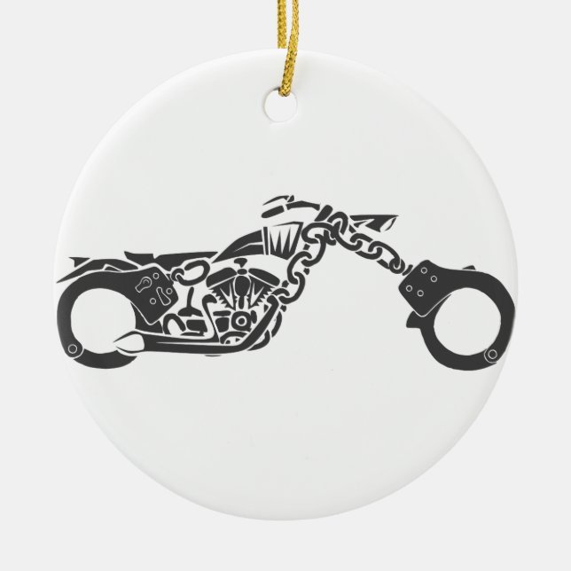 Handschellen-Choppermotorrad Keramikornament (Vorne)