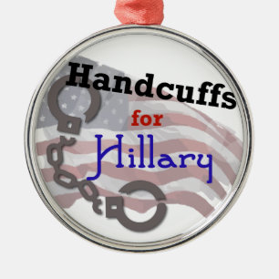 Handschellen für HIllary-Präsidentschaftswahl Silbernes Ornament